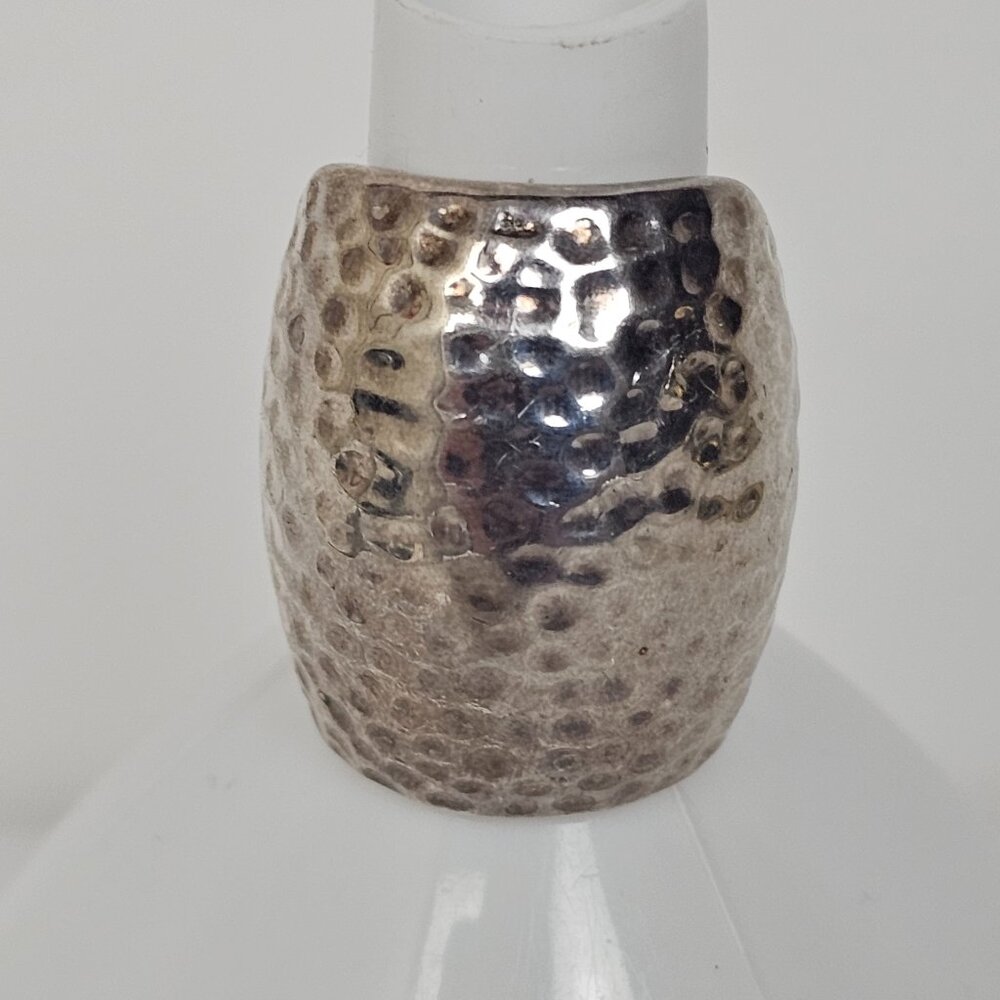 Sally C SX‎ Sterling Silver 925 Ring Hammered Dome Chunky Wide Band Size 5.75